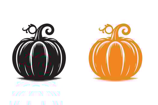 Pumpkin silhouette art Background vector