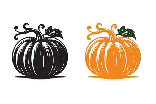 Pumpkin silhouette isolated vector