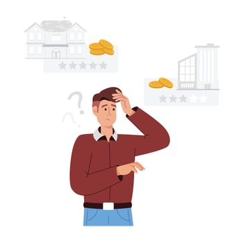 Property thoughts illustration in flat style vector