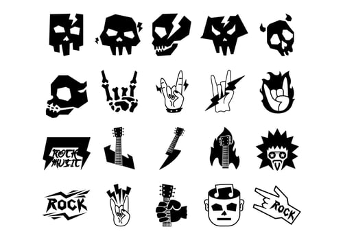 Rock Music Logo Element Set vector