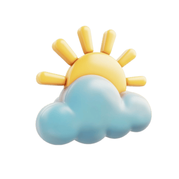 Cloud with Sun Icon AI-Generative png