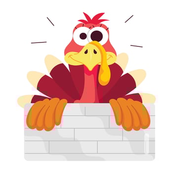 Turkey character sticker designed in flat style vector