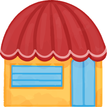 Cute shop illustration png
