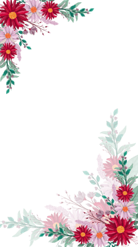 red flower frame png