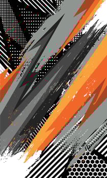 Modern wallpaper of racing geometric stripes with abstract grunge brush strokes vector