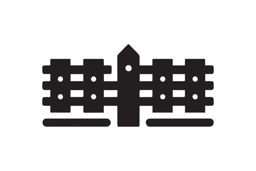 A black and white illustration of a fence vector