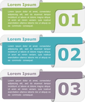 Infographic design elements with place for titles and numbers vector