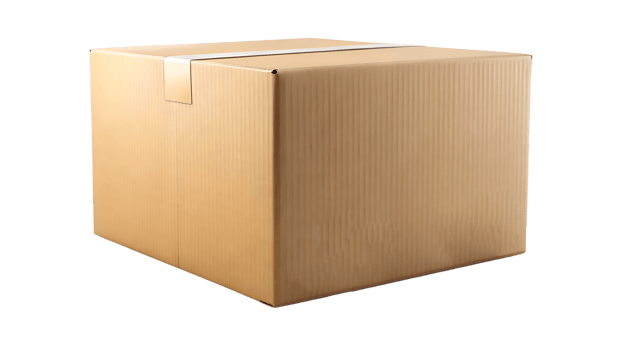 Plain cardboard box without tape, perfect for packaging, moving, and shipping themes, isolated, transparent file png