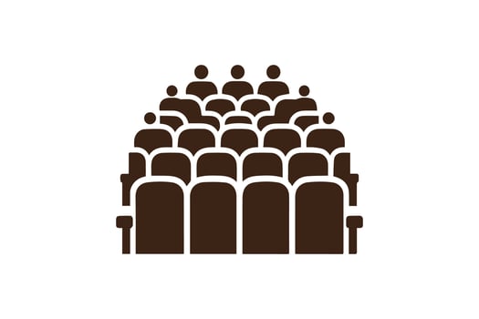 A group of people sitting in a theater vector