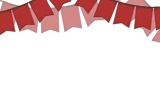 A detailed illustration featuring festive bunting and garlands. The hand-drawn design captures the essence of holiday decoration, ideal for greeting cards and seasonal party invitations vector