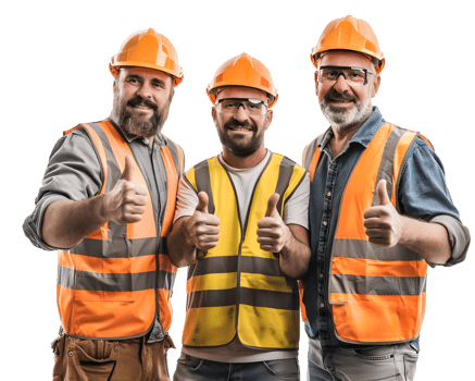 Group of Construction Workers Isolated on Transparent Background png