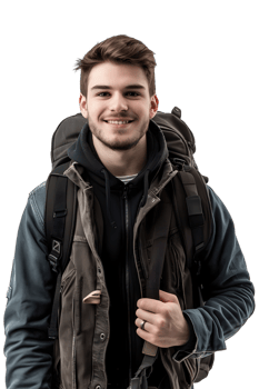 Casual Young Man in Hoodie Isolated on Transparent Background png