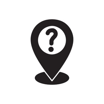 Mobile GPS location icon Map pointer with question mark symbol illustration vector