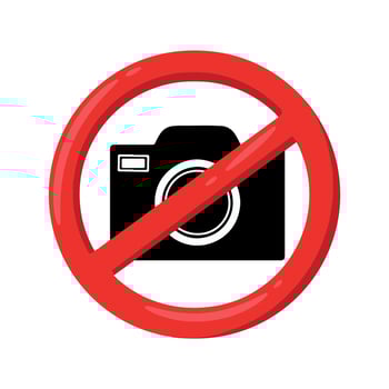 No photo camera sign isolated on white background illustration vector