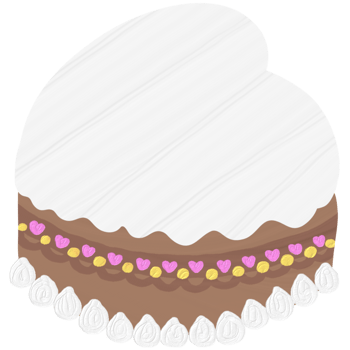 cake with white icing and pink hearts on top, coffee cake png