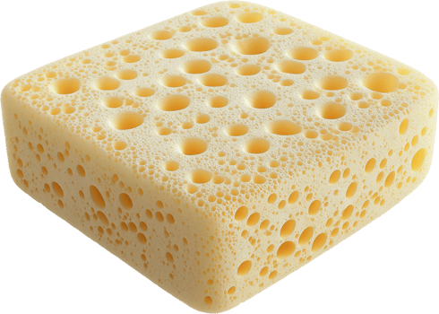 A cheese cube with holes on it png