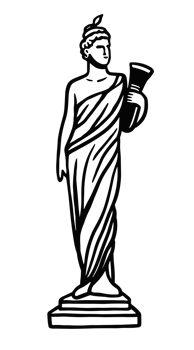 Greek statue goddess sketch drawing dark light academia aesthetic ancient civilization mythology illustration line art printable isolated element clipart transparent background png