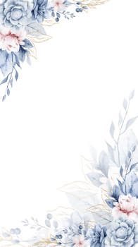 blue ocean flower frame png