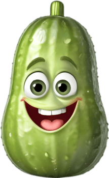 Quirky Cucumber Character for Graphic Design. . png