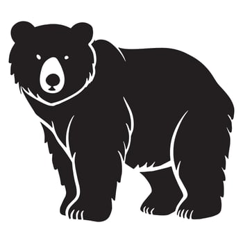 Black Bear Silhouette Illustration Isolated on White Background vector