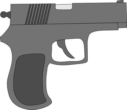 Minimalist Drawing of a Compact Handgun vector