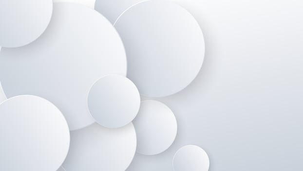 Abstract white circle background with 3d design vector