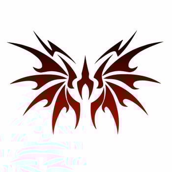 illustration graphic of tribal art abstract design wings devil vector