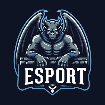gargoyle mascot e-sport sports team logo design vector
