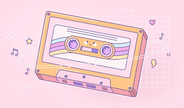 Doodle music label. vector