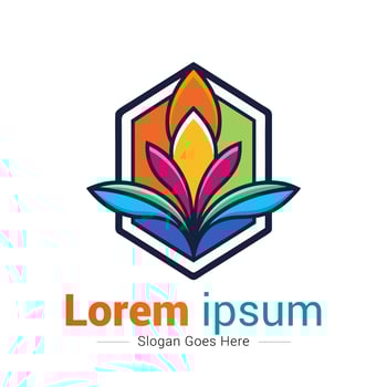 colorful flower logo design vector