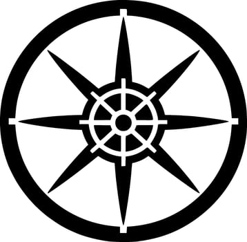 Rudder, Black and White illustration vector