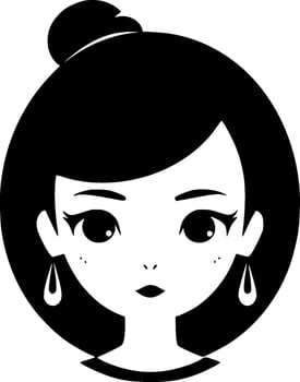 Girl, Minimalist and Simple Silhouette - illustration vector