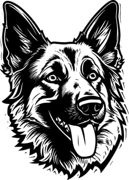 German Shepherd - Minimalist and Flat Logo - illustration vector