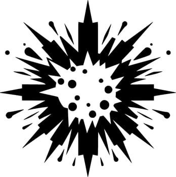 Explosion - Black and White Isolated Icon - illustration vector