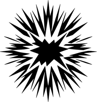 Explosion - Black and White Isolated Icon - illustration vector