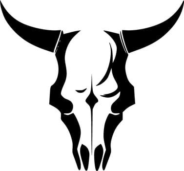Cow Skull, Minimalist and Simple Silhouette - illustration vector