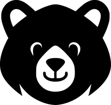 Bear - Black and White Isolated Icon - illustration vector