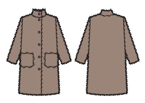 Illustration of women maxi fur coat vector