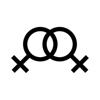 Lesbian symbol, gender icon vector