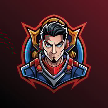 Angry Man mascot logo icon design digital technology vector