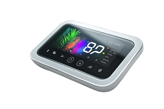 Smart Thermostat with Transparent Background Displays Current Temperature and Room Settings png