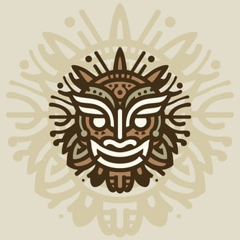Flat Ethnic Tribal Mask Design vector