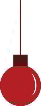 Decorative Christmas red color ball with a white reflection of light on the surface. vector