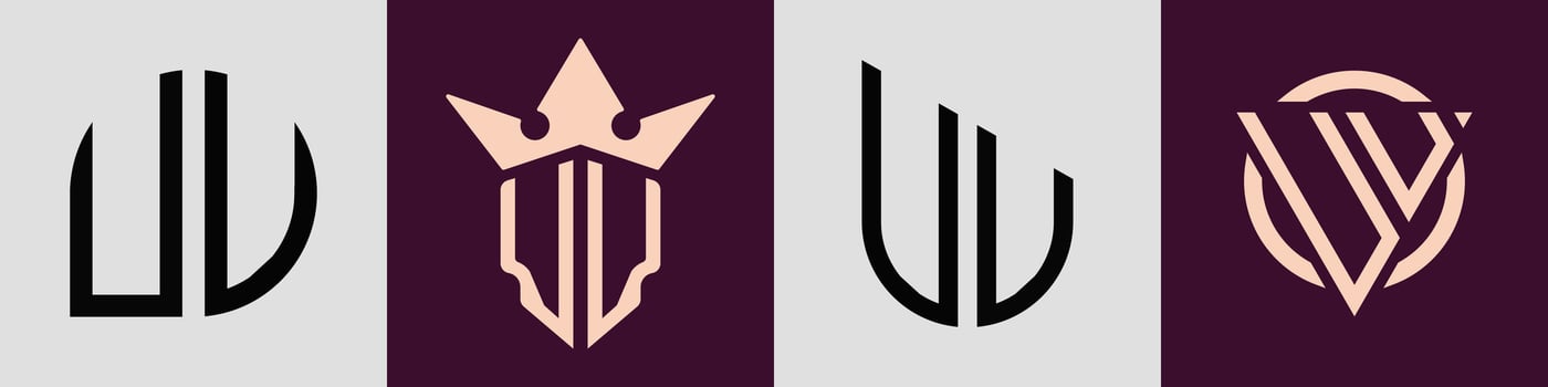 Creative simple Initial Letters UU Logo Designs Bundle. vector