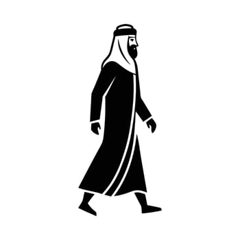 Arabic man walking illustration vector