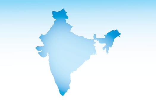 Blue India map ice with dark and light effect on light background illustration vector