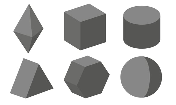Isolated cubes on a white background. 3d figures. vector