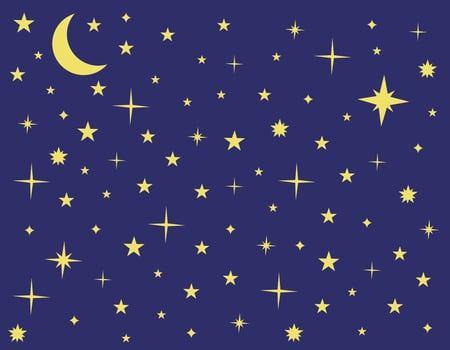 Starry sky. A set of stars in the sky. vector