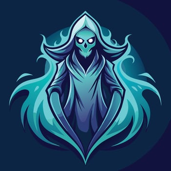 The grim reaper is a character in a dark blue background vector