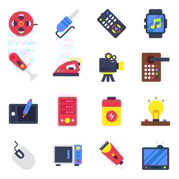 Pack of Technology Flat Icon vector